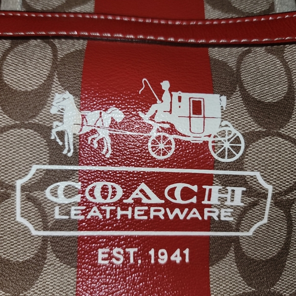 Coach Drawstring Signature Drawstring Carryall Shoulder Bag - Brown - Picture 11 of 11